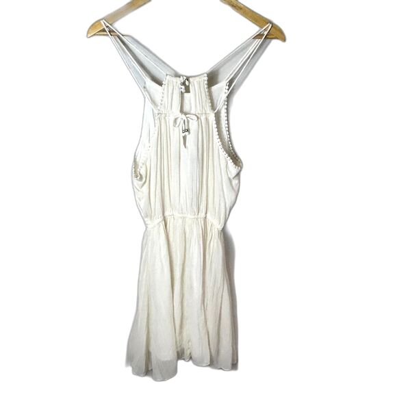Abercrombie & Fitch Ivory White Gauzy Halter Sleeveless Strappy Mini Dress Sz S - Picture 5 of 16
